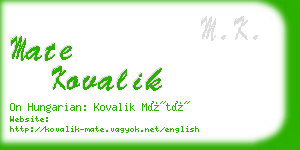 mate kovalik business card